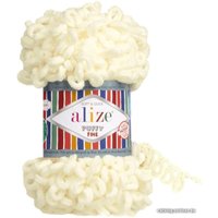 Пряжа для вязания Alize Puffy fine 62 (14 м, молочный)