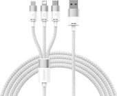 One-For-Three Fast Charging Data Cable 3.5A USB Type-A - USB Type-C/microUSB/Lightning (1.2 м, белый)