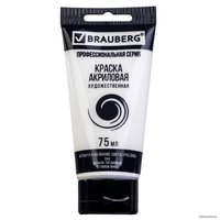 Акриловая краска BRAUBERG Art Classic 191073 (белила титановые, 75 мл)