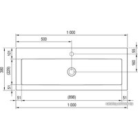 Умывальник Ravak Clear 1000 100x38 [XJJ01110000]