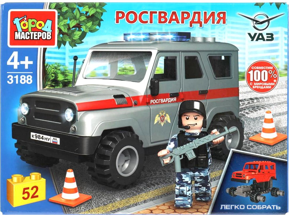 

Конструктор Город мастеров Росгвардия SB-3188 UAZ Hunter