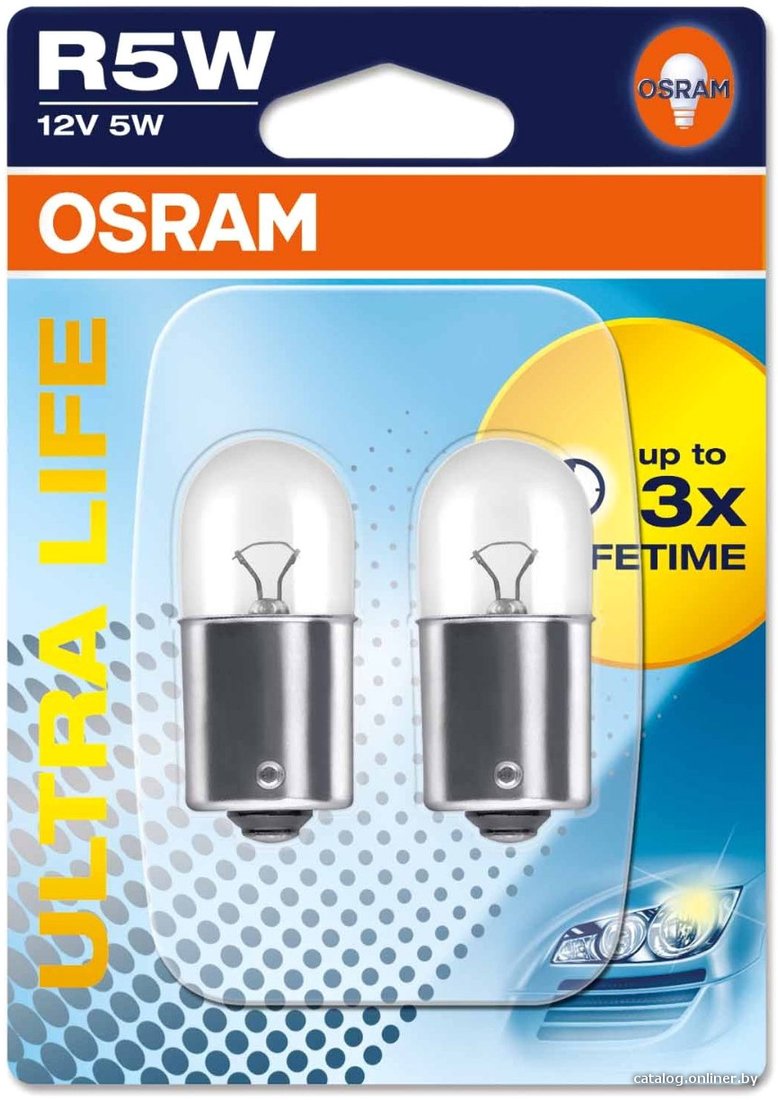 Лампа накаливания Osram R5W Ultra Life 2шт [5007ULT-02B]