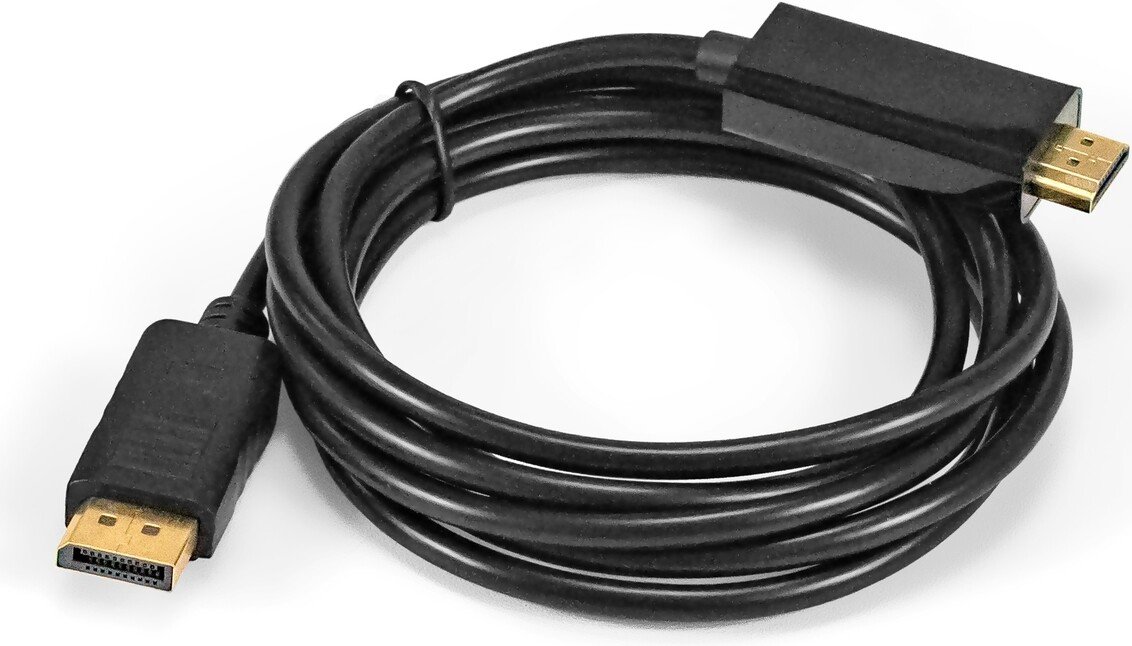Кабель ExeGate EX-CC-DP-HDMI-2.0 DisplayPort - HDMI EX294710RUS (2 м, черный)