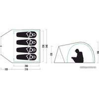 Треккинговая палатка Jungle Camp Toronto 4 (зеленый)