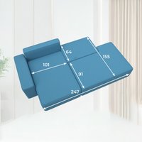 Угловой диван Лига диванов Лига-079 левый 129814L (рогожка амур 10 голубой)