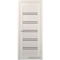 Межкомнатная дверь Юркас Stark ST5 ДО 80x200 (бьянко, стекло lacobel черный лак)