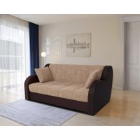 Диван Мебель-АРС Аккордеон Барон НПБ 180x200 (бежевый кордрой/экокожа коричневый)