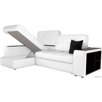 Угловой диван Лига диванов Брюссель 29395 (левый, экокожа, белый)