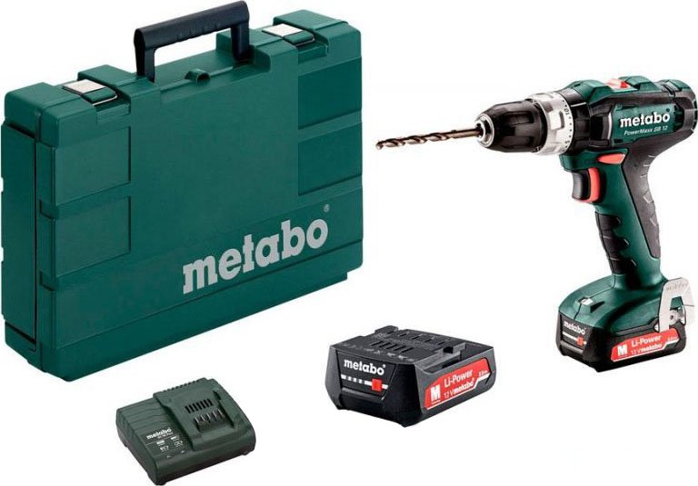 

Ударная дрель-шуруповерт Metabo PowerMaxx SB 12 601076500 (с 2-мя АКБ, кейс)