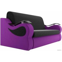 Диван Лига диванов Меркурий 100348 160 см (микровельвет, черный/фиолетовый)
