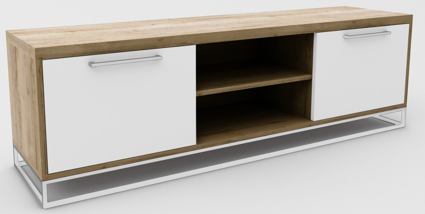 

Тумба Hype Mebel ТВ 120x40 (белый-дуб галифакс натуральный)