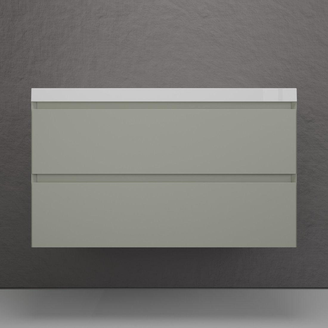 

Symbolite Тумба под умывальник Манхэттен 100 Plus 2 ящика + Asti 100x45 (подвесная, олива)