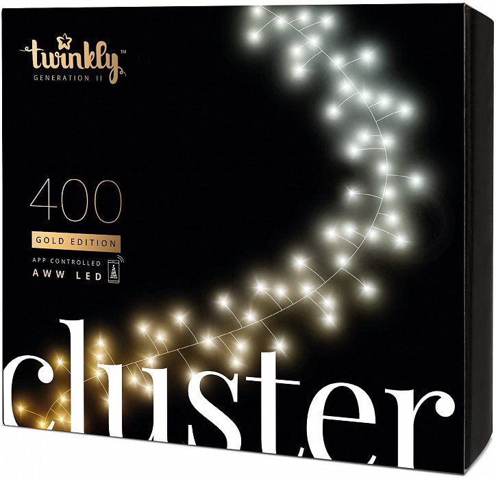 Светодиодная гирлянда Twinkly Cluster 400 LED Gold & Silver edition с Wi-Fi и Bluetooth