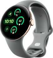 Pixel Watch 3 41 мм (золотистый шампань/лесной орех, спортивный силиконовый ремешок)