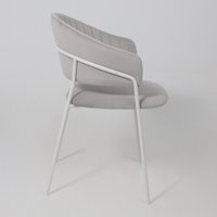 Стул с подлокотниками Алвест AV 433 (светло-серый бархат H-09/белый)