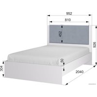 Кровать Аквилон Акцент №900М (белое сияние/веллюкс 49)