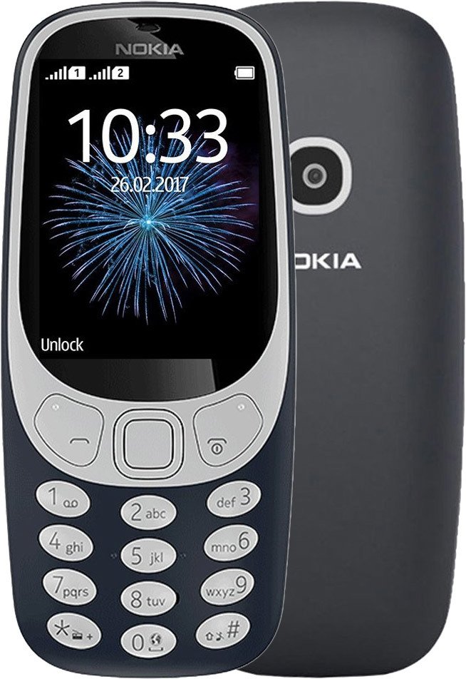 

Кнопочный телефон Nokia 3310 Dual SIM (синий)