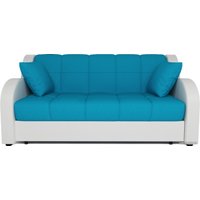 Диван Мебель-АРС Аккордеон Барон (рогожка/экокожа, синий/белый)