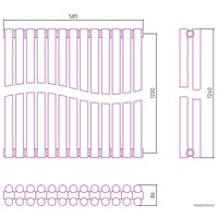 Стальной трубчатый радиатор Сунержа Эстет-11 1200х585 13 секций (хром)