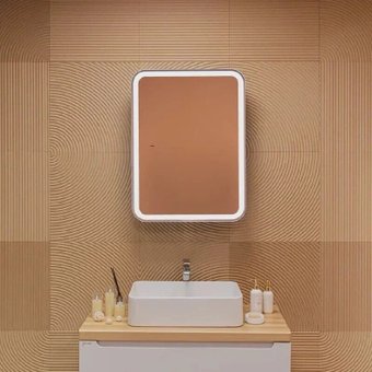 Silver Mirrors Шкаф с зеркалом для ванной Фиджи-Антрацит Flip 60 ИК LED-00003042