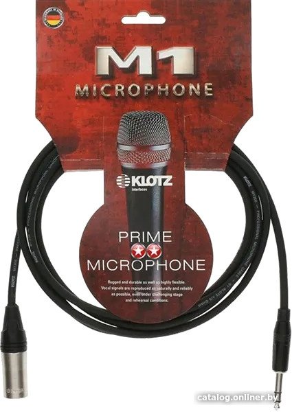 Кабель Klotz M1MS1K0100 XLR - 6.3 мм (1 м, черный)