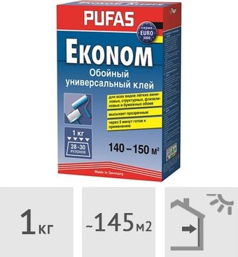 Клей для винила Pufas Эконом универсальный Euro 3000 (1 кг)