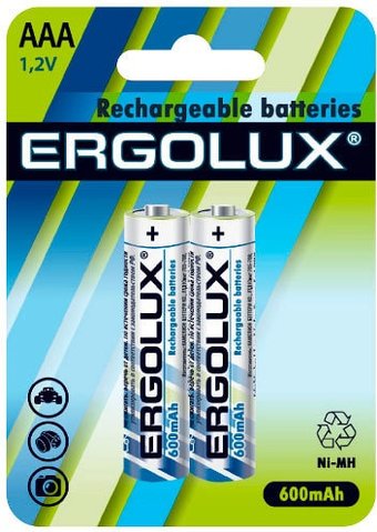 Аккумулятор Ergolux AAA 600 mAh 2 шт