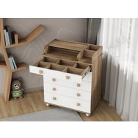 Детский комод Incanto Мишка с органайзером 800/5 PK-0060/01 (белый/дуб)