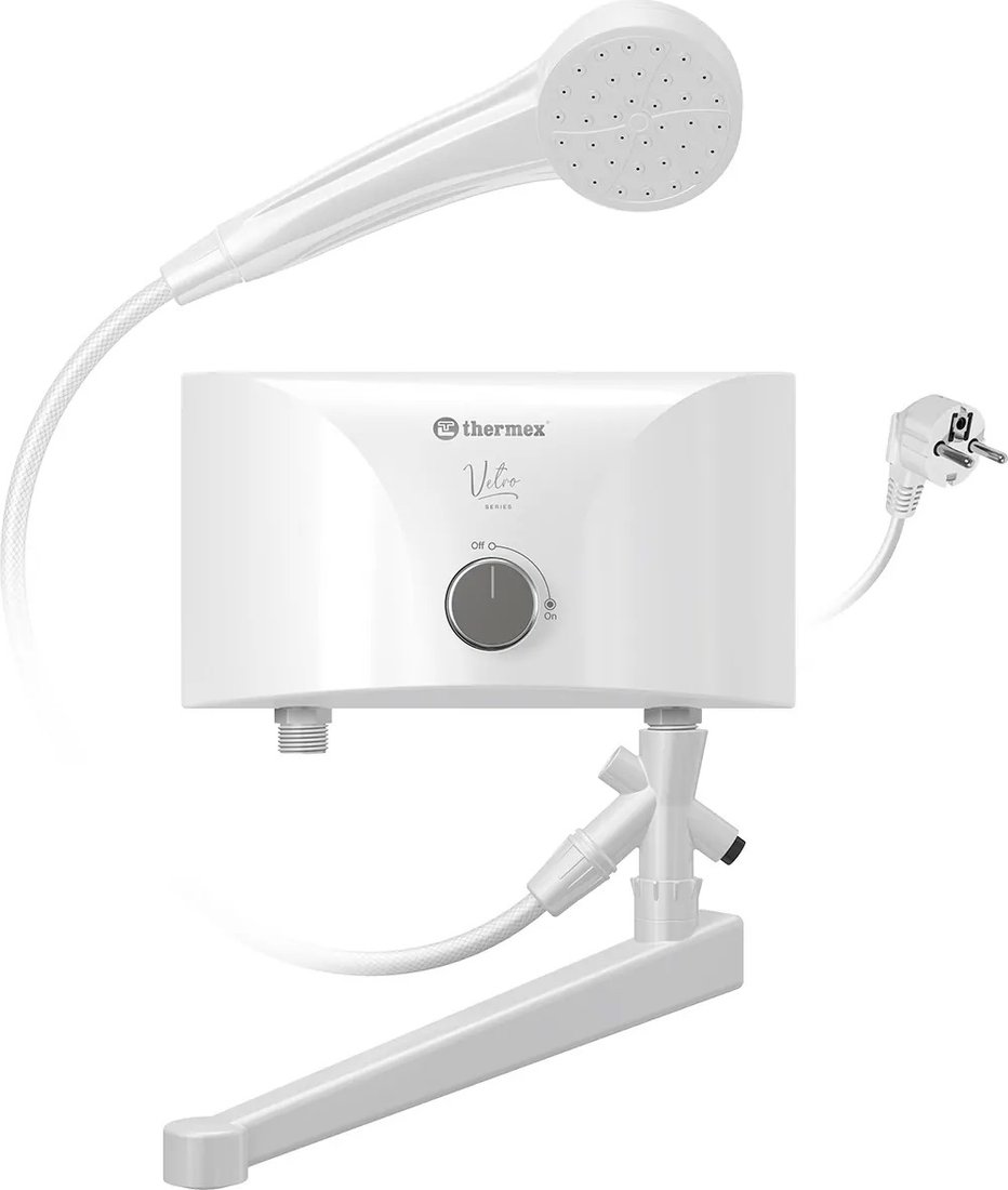 

Проточный электрический водонагреватель кран+душ Thermex Vetro 6500 Combi
