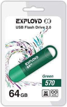

USB Flash Exployd 570 64GB (зеленый) [EX-64GB-570-Green]