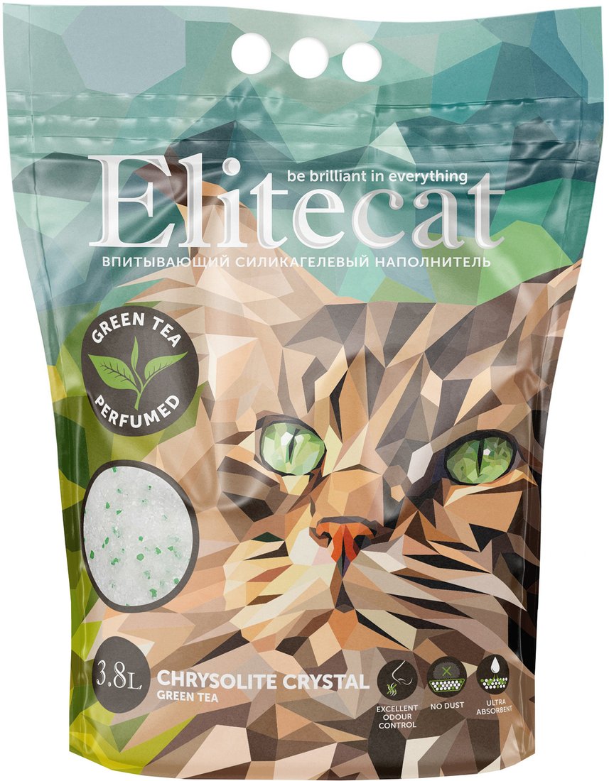 

Наполнитель для туалета EliteCat Chrysolite Crystal Green Tea 3.8 л