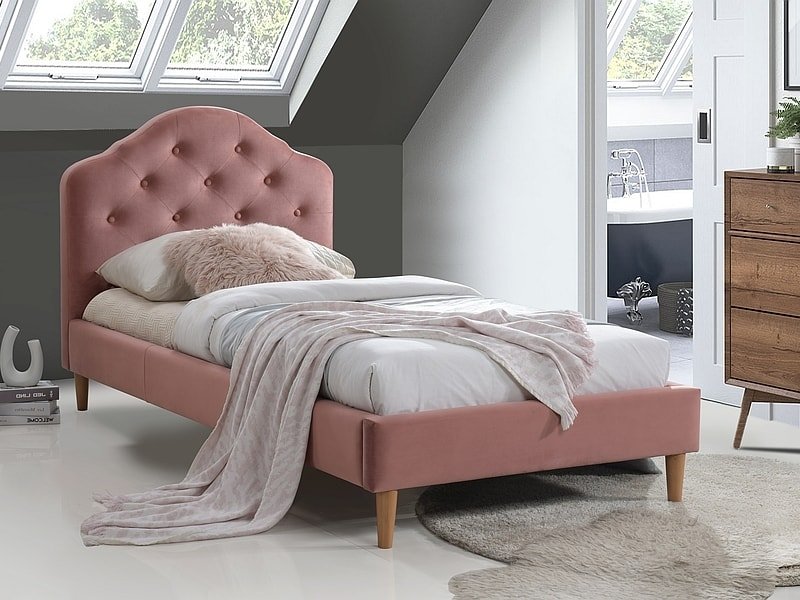

Кровать Signal Chloe Velvet 90x200 (античный розовый)