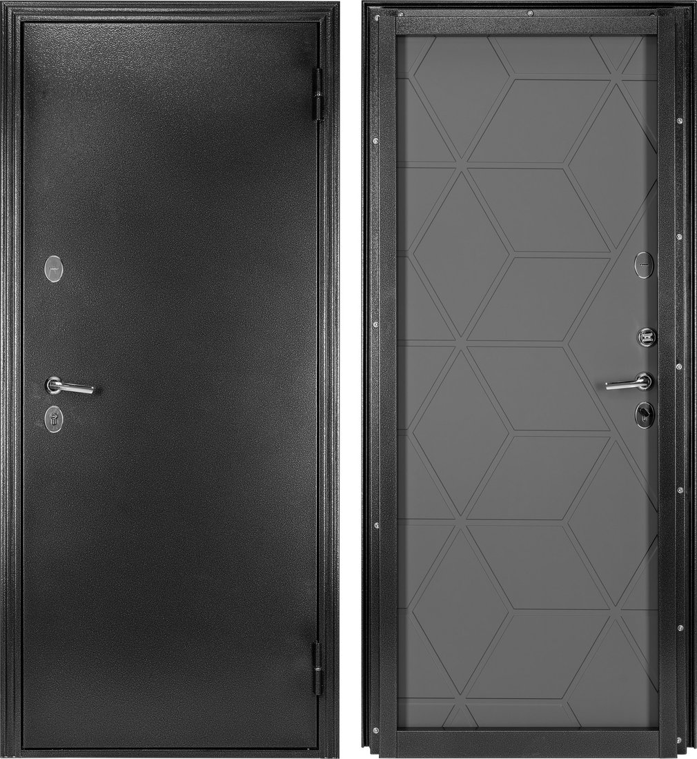 

Металлическая дверь Guard Термо MG75 97х205 правая (черное серебро/серый)