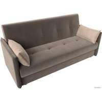 Диван Лига диванов Лига-018 117844 (велюр коричневый/подушки бежевый)