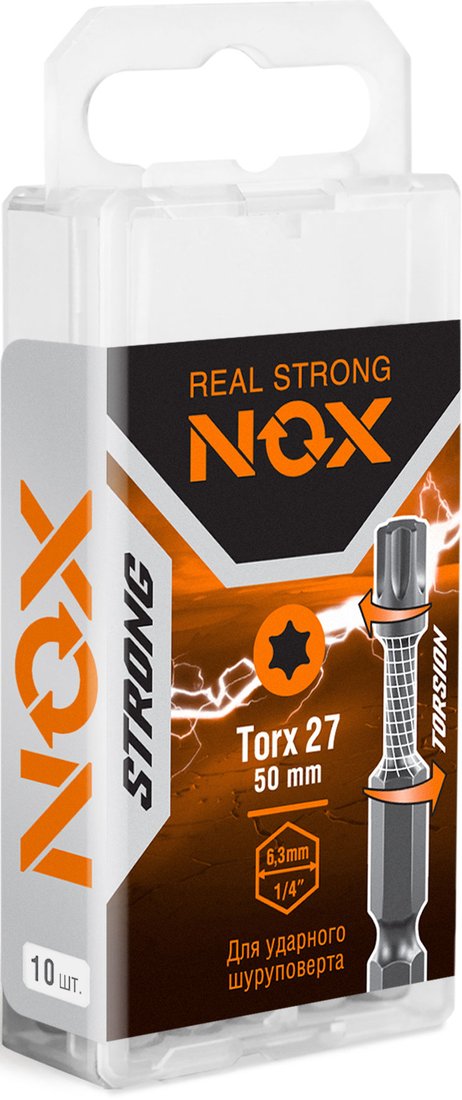 

Набор бит Nox Strong Torsion E6.3 Tx-27-50 339275 (10 шт)