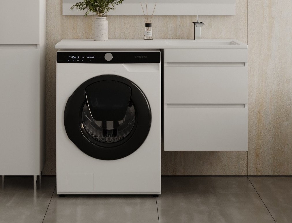 Symbolite Тумба с умывальником Даллас 110 Люкс Plus + Estetus Даллас 110x48 (подвесная, правый, белый)