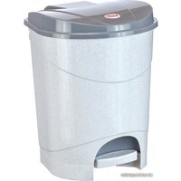 Мусорное ведро Idea с педалью 7 л (белый мрамор/серый)