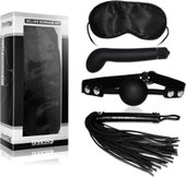 Deluxe Bondage Kit (маска, вибростимулятор точки G, плеть, кляп-шар) SM1012 Black