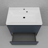 Symbolite Тумба с умывальником Манхэттен 70 Plus 2 ящика + Asti 70x45 (графит/жасмин)