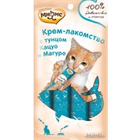 Лакомство для кошек Мнямс Крем-лакомство с тунцом Кацуо и Магуро 15 г (4 шт)