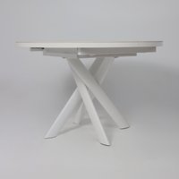 Кухонный стол Мамадома Ronaldo-120 раздвижной 120-160 (patagonoa bianco gloss premium cer/белый)