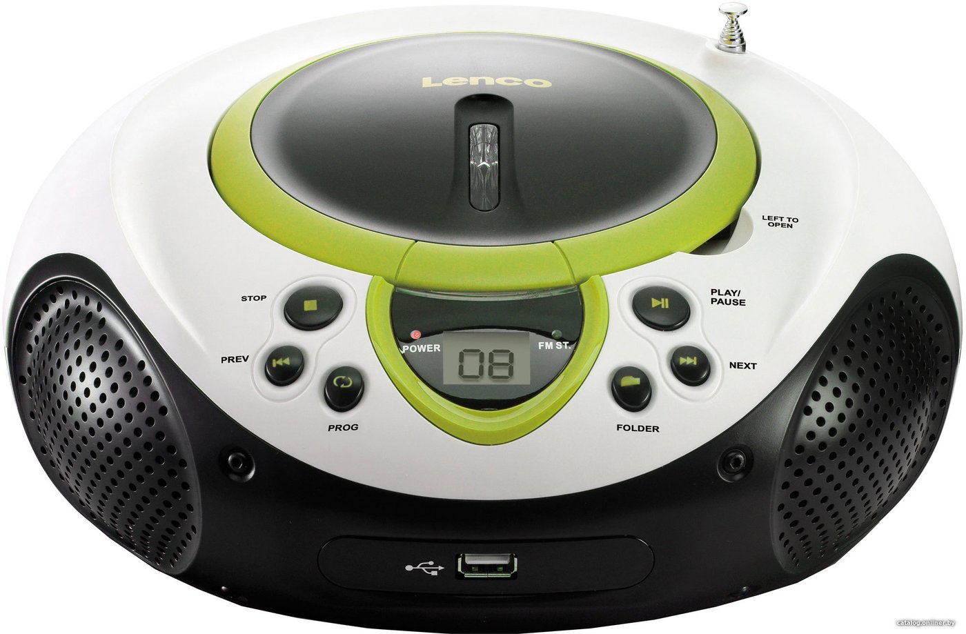 Магнитола Lenco SCD-38 USB (зеленый)