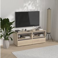 Тумба Кортекс-мебель Бари ТВ 120 2ш-2 (дуб сонома/дуб сонома/береза)