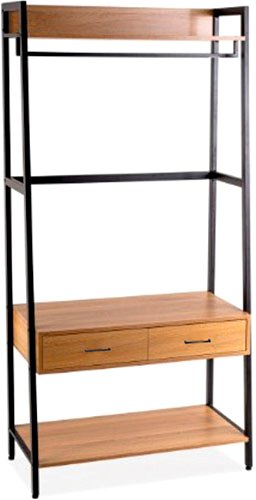 Стойка для одежды Millwood Сканди 9 84x40x200 (дуб золотой крафт/металл черный)