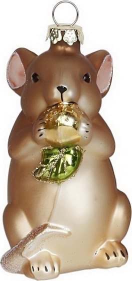 

Елочная игрушка Inge's Christmas Figural Glass Ornaments. Мышь 64056H120_1 (коричневый)