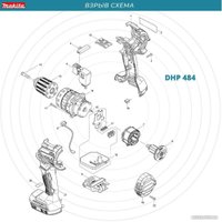 Ударная дрель-шуруповерт Makita DHP484RTJ (с 2-мя АКБ, кейс)