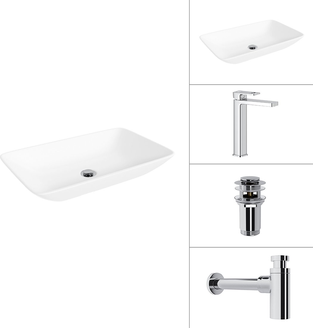 Умывальник Lauter 21540 + Cascade 21СК0655C + сифон 21635CH + дон.клапан 21190CH (хром)