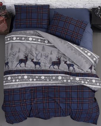 Евро комплект постельного белья Karven Happinies Navy Blue евро N244