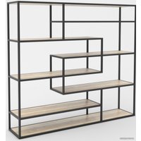 Стеллаж Hype Mebel Зиг-Заг 200x150 (черный/древесина белая)