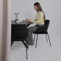 Кухонный стол Аврора Мехико 3Д D950 (камень черный/черный матовый)